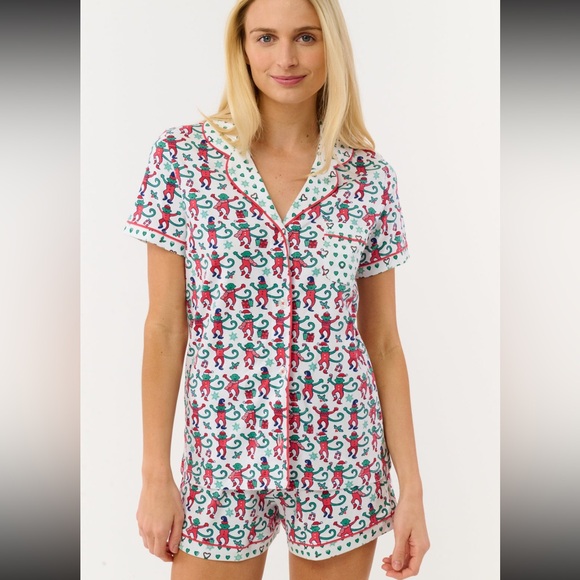 Roller Rabbit Other - NWT Roller Rabbit Monkey Mas Patchwork Polo Pajama Set